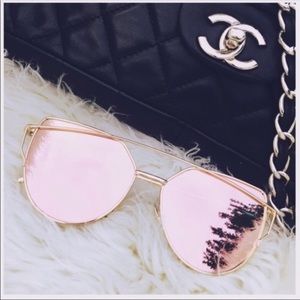 Rose Gold Pink boho cat eye sunglasses